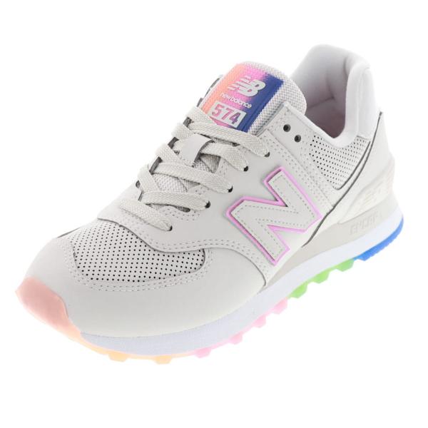 ニューバランス New Balance レディース スニーカー ローカット スエード メッシュ カラフルソール Wl574 Sol オフホワイト 靴のシューマート 通販 Paypayモール