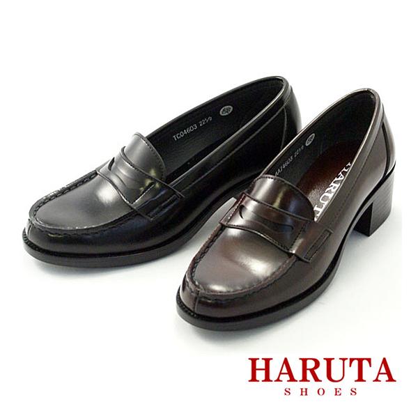 ハルタ HARUTA 4603 レディース ローファー ヒールアップ 太ヒール 4.5cm ゆったり...