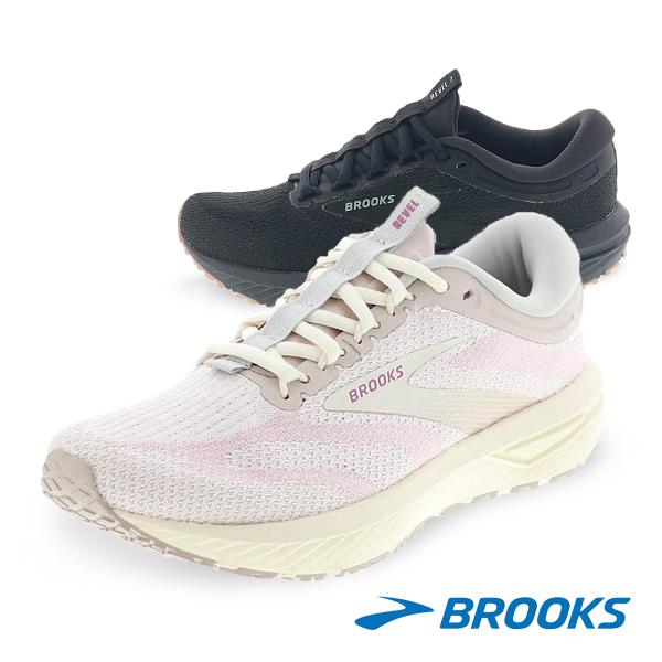 BROOKS ブルックス レベル 7 レディース ランニング シューズ ローカット 運動靴 軽量 ニットアッパー Revel 7 BRW4242 グレー/ブラック
