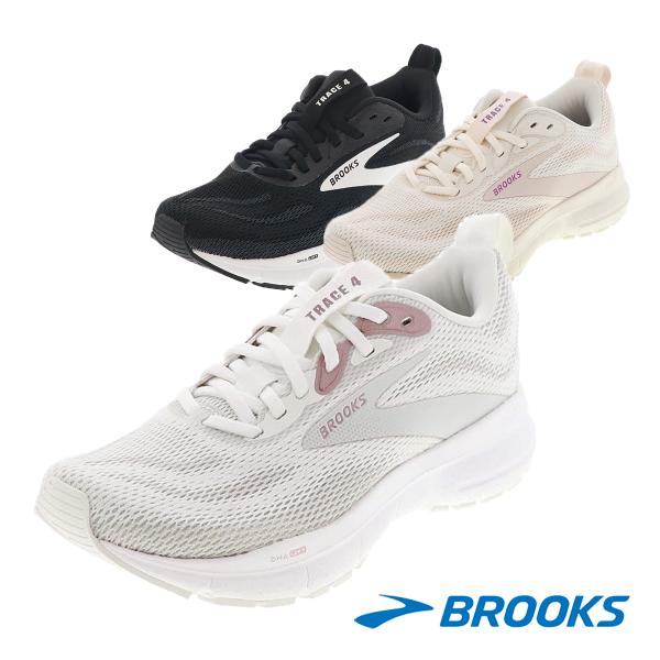 BROOKS ブルックス トレース4 レディース ランニングシューズ 運動靴 Trace4 BRW4412 MEDIUM/B ホワイト/ブラック/ココナッツミルク
