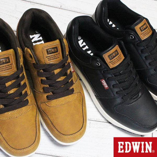 EDWIN（エドウィン） 防水スニーカー メンズ EDW7977 黒 ブラック