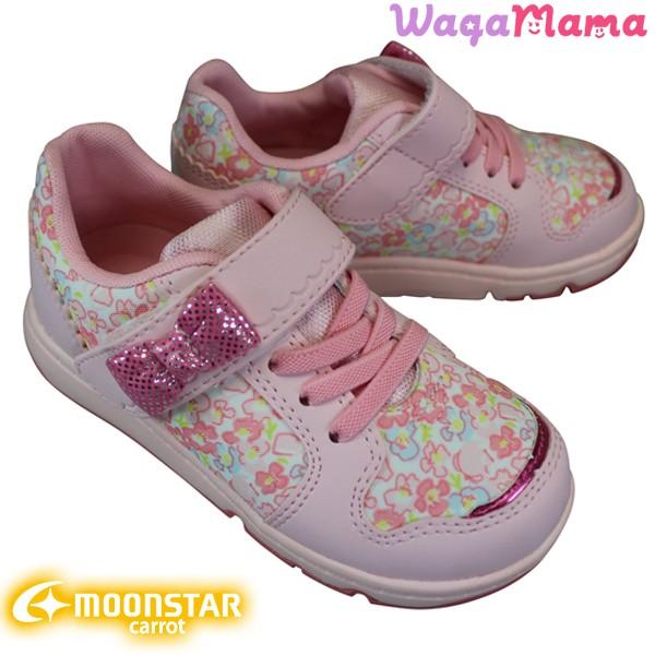 ムーンスター キャロット スニーカー Cr 2237 キッズ ピンク 15 0cm 18 0cm 靴ショップやまう 通販 Paypayモール
