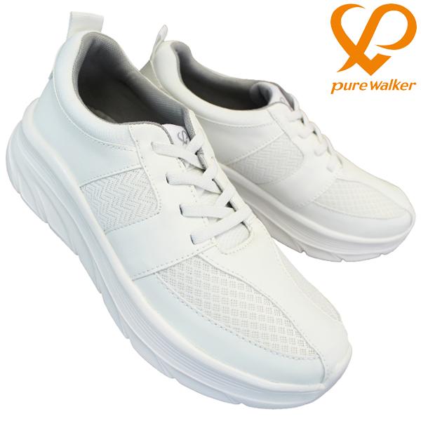 ピュアウォーカー ナースシューズ PW0601 ホワイト 22.5cm〜25cm レディース シューズ 作業靴 履きやすい靴 スリッポン