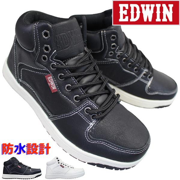エドウィン スニーカー Edw7681 キッズ ジュニア ホワイト ブラック 23cm 24 5cm シューズ ハイカットスニーカー 防水スニーカー 紐靴 Fkt 0000 靴ショップやまう 通販 Yahoo ショッピング