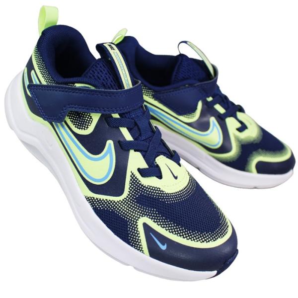 スニーカー ナイキ コスミックランナー PSV HM4400 403 ネイビー/イエロー 18cm?22cm キッズ ジュニア シューズ マジックテープ 子供靴 運動靴 通学靴