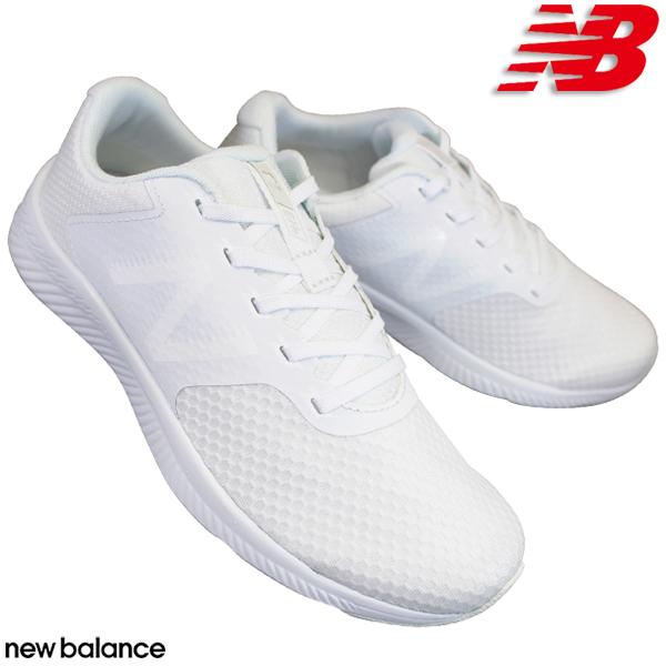 ニューバランス New Balance W413 SW1 ホワイト 白スニーカー 通学靴 作業靴 白靴 紐靴 スクールシューズ ランニングシューズ キッズ ジュニア レディース
