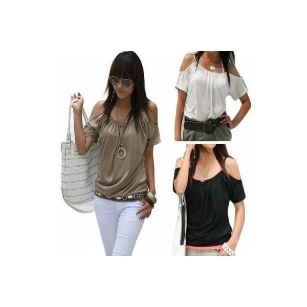 オフショルダー オフショル トップス トップ キャミソール リゾート ベアトップ 肩だし ホルターネック シャーリング 半袖 無地 シンプル レディース 体形カバー