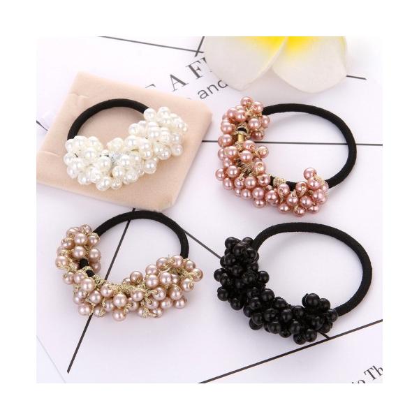 パール ヘアゴム シンプル ヘア アクセサリー ヘアアクセ 上品 エレガント 大きい 大人 可愛い パーティー チャーム 星 ギフト