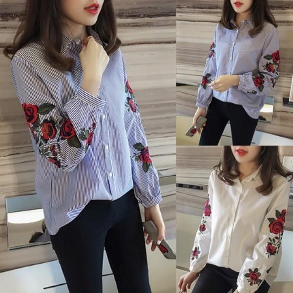 希少 バーバリー ビッグ ホースロゴ 刺繍 ブラウス シャツ ストライプ XL 希少 バーバリー ビッグ ホースロゴ 刺繍 ブラウス シャツ