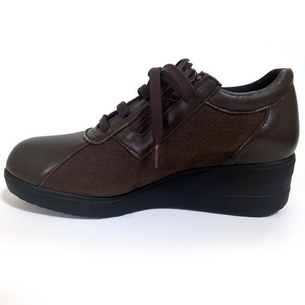 本革ウォーキングシューズ レディース 23.5 幅広3E 日本製 ブラウン