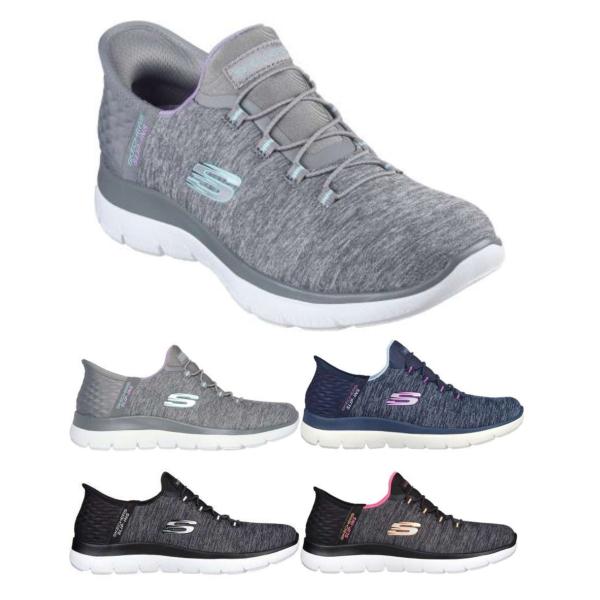 履きやすさと快適な履き心地でペースを上げる、Skechers Slip-ins（スケッチャーズ スリップインズ）: サミッツ - ダズリング ヘイズ。独自のHeel Pillow（ヒールピロー）を搭載したヴィーガンスタイルの一足です。ソフト...