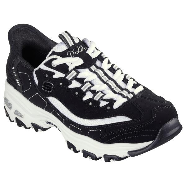 Skechers Slip-ins D'LITES NEW CLASSIC 150030 スケッチャーズ スリップインズ ディーライツ ニュークラシック　BKW ブラックホワイト