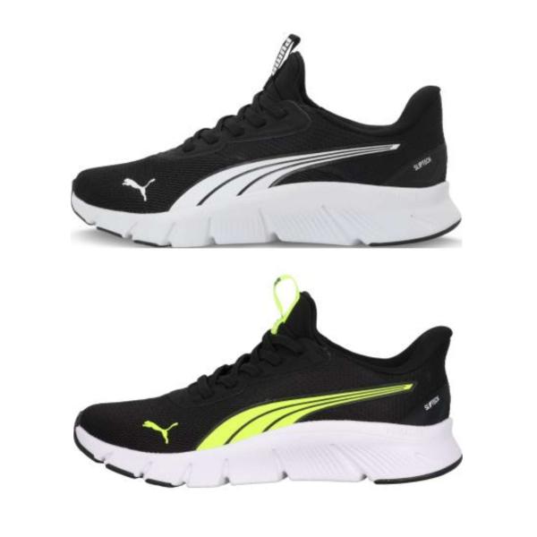 PUMA FLEXFOCUS LITE EASE IN JR 312575 01 09 22〜25.5cm ゴムひも プーマ フレックスフォーカス ライト イーズイン ジュニア 黒/白 黒/黄