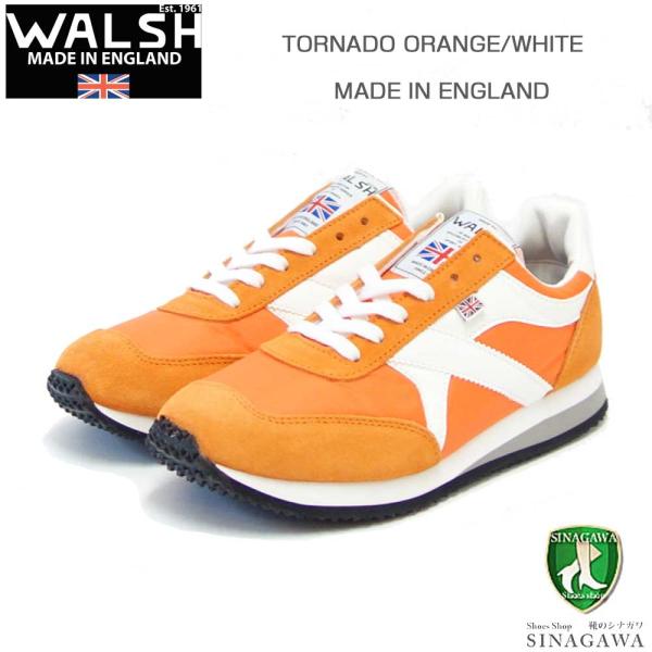 お値下げ　美品　WALSH スニーカー オレンジ ホワイト FRED PERRY（フレッドペリー） WALSH ウォルシュ TOR 01394（ユニ