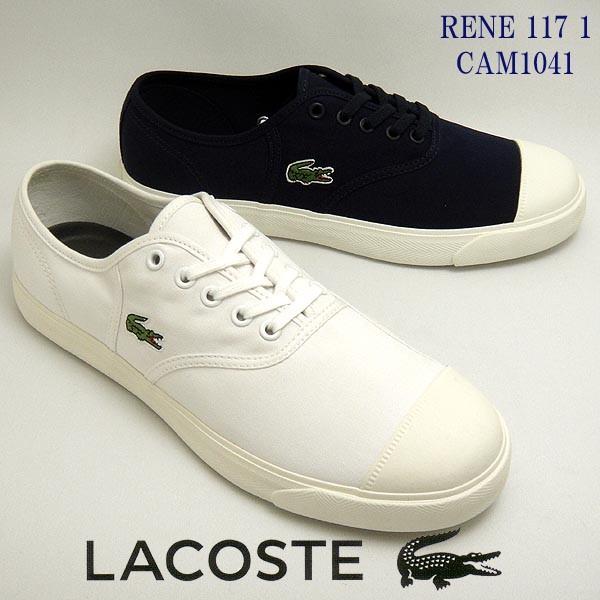 ラコステ メンズキャンバススニーカー Rene 117 1 ホワイト ネイビー 白 紺 Lacoste Cam1041 Lacoste Rene117 1c Cam1041 シューズウォーカーカワカミ靴店 通販 Yahoo ショッピング