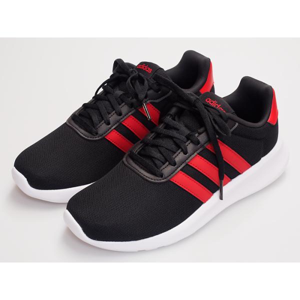 ランニングシューズ メンズ アディダス 黒 ブラック 赤 レッド