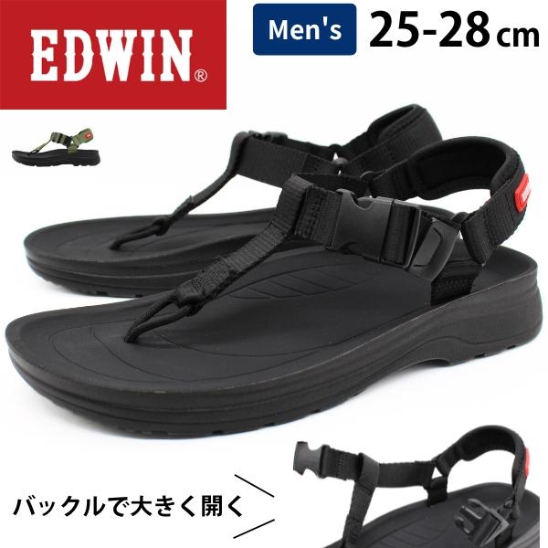 EDWIN（エドウィン） サンダル メンズ 靴 黒 ブラック スポーツ