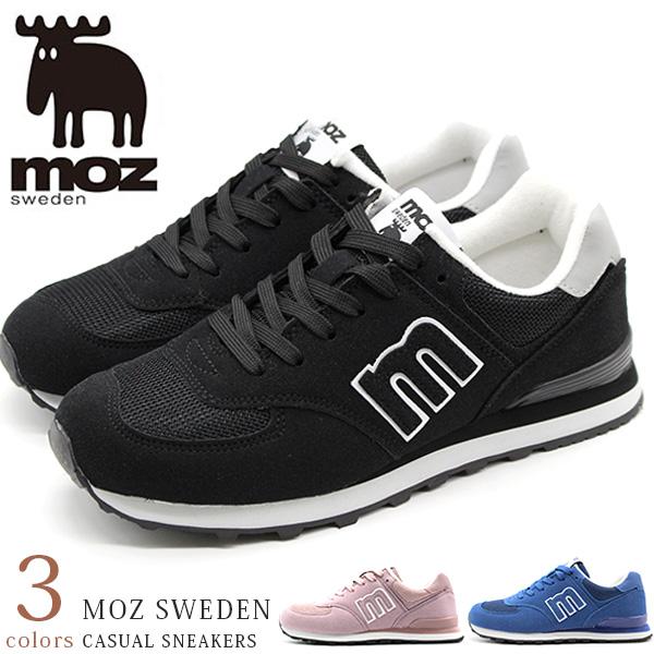 moz（モズ） スニーカー レディース 靴 黒 ブラック ピンク 青色