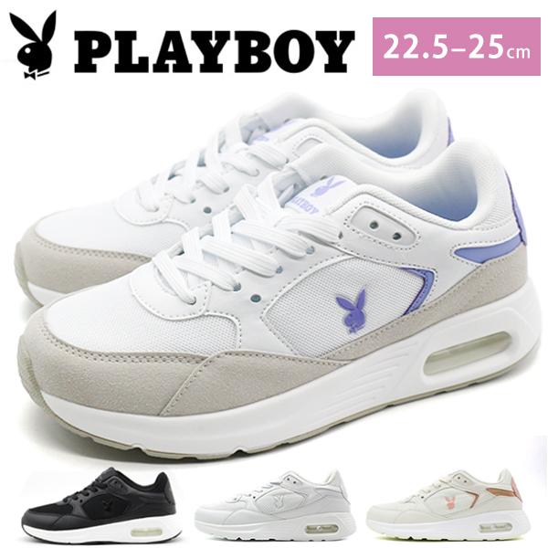 PLAYBOY（プレイボーイ） スニーカー レディース 靴 白 ホワイト 黒