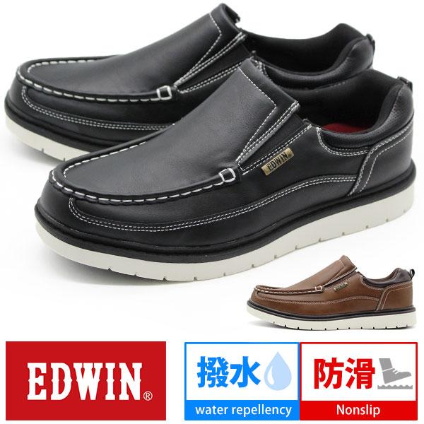 EDWIN（エドウィン） スニーカー スリッポン メンズ 靴 サンダル 黒