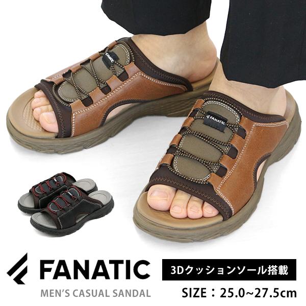 FANATIC（ファナティック） サンダル メンズ 靴 黒 ブラック 茶色