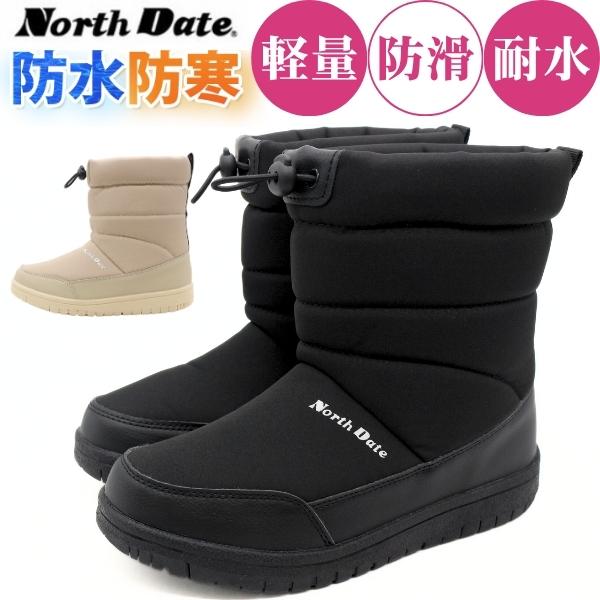 NORTH DATE（ノースデイト） レインブーツ レディース スノーブーツ 黒