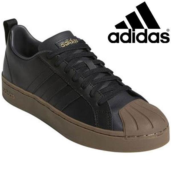 adidas（アディダス） スニーカー メンズ 靴 黒 ブラック 天然皮革