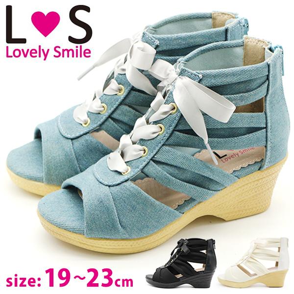 定価　30,800円●送料無料●ローズマリーソワール■うさぎシューズ靴サンダルL サンダル キッズ 子供 ジュニア 靴 女の子 黒 ブラック 白 デニム