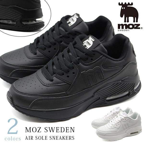 moz モズ スニーカー レディース 靴 黒 ブラック 白 ホワイト