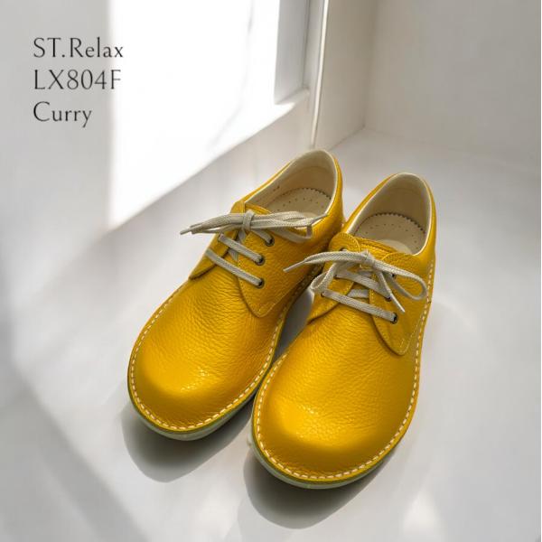 ☆新商品☆St.Relax コンフォートシューズ／プレーントゥ／シボソフトレザー／