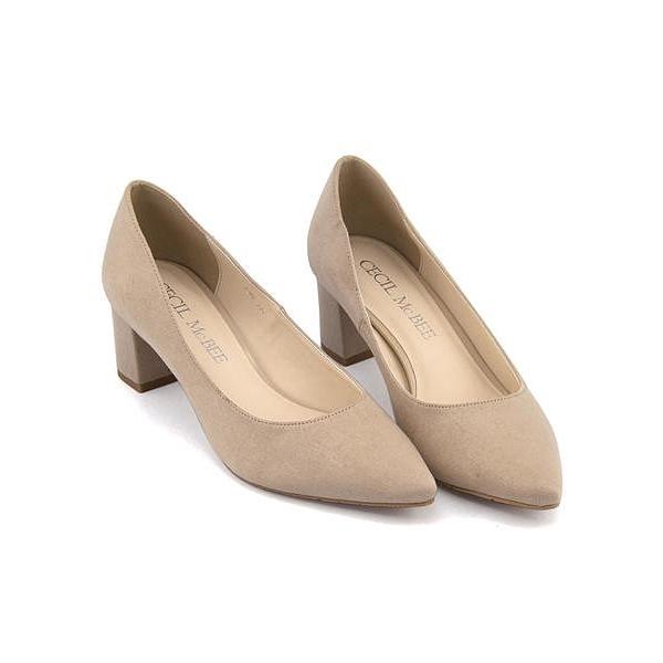 セシルマクビー プレーン パンプス 痛くない 太ヒール レディース ポインテッドトゥ 美脚 Cecil Mcbee 4280 サンドベージュスエード シューズダイレクト Yahoo 店 通販 Yahoo ショッピング