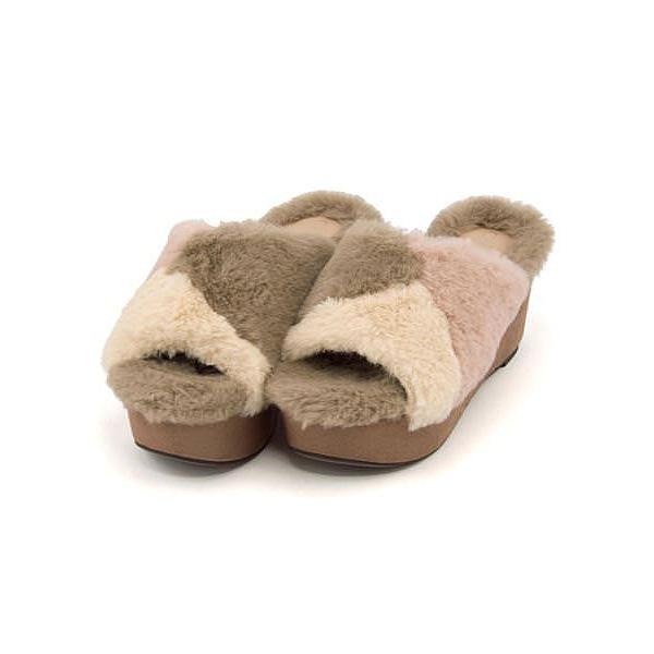 セシルマクビー 厚底 ファー サンダル ウェッジソール レディース