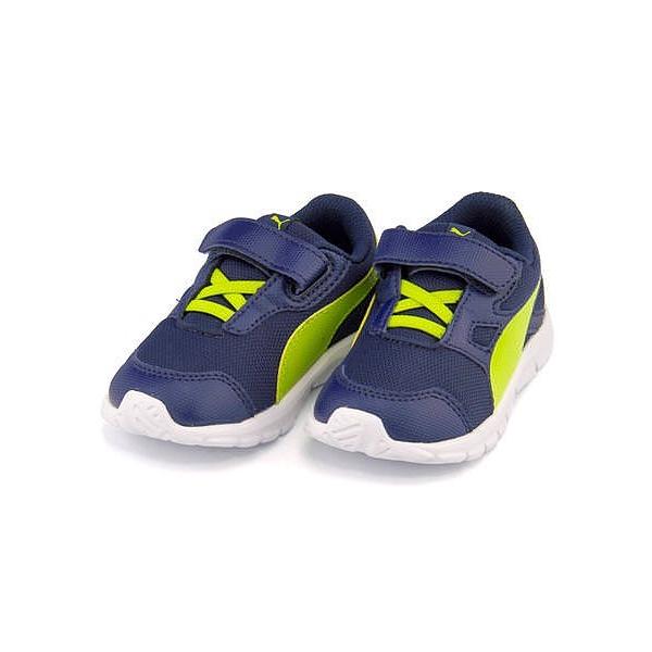 プーマ スニーカー 女の子 男の子 キッズ ベビー 子供靴 軽量 Flexracer V Infant Puma 1121 ブルーデプス ナージーイエロー Supersport Tn