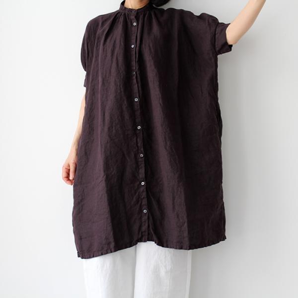 Honnete（オネット） H/SLV NO COLLAR OP ハーフスリーブ ノーカラー