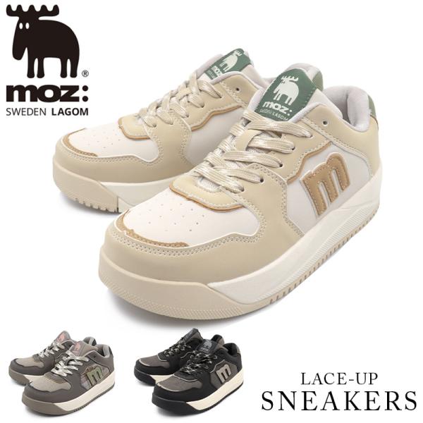 スニーカー レディース 軽量 厚底 疲れない 歩きやすい moz モズ 靴 おしゃれ 黒 軽い mz17848 爆買