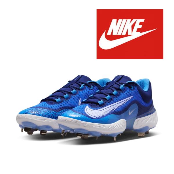 NIKE Alpha Huarache Elite 4 Low Hyper Royal/White ナイキ アルファ ハラチ エリート 4 ロー  ロイヤル ブルー 青 野球 スパイク シューズ アメリカ MIKE 海外