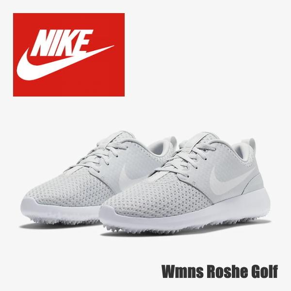 NIKE wmns Roshe Golf Pure Platinum/White/Metallic White ナイキ ウィメンズ ローシ  ゴルフシューズ プラチナ/ホワイト 灰 白 スパイクレス レディース 海外