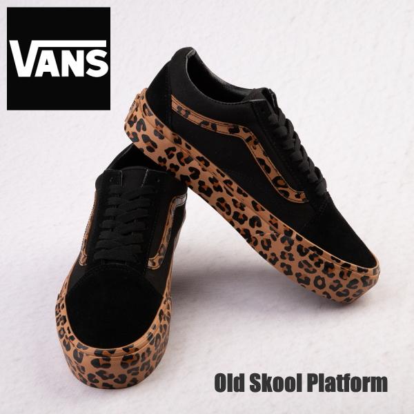 Vans black & brown clearance old skool platform leopard trainers