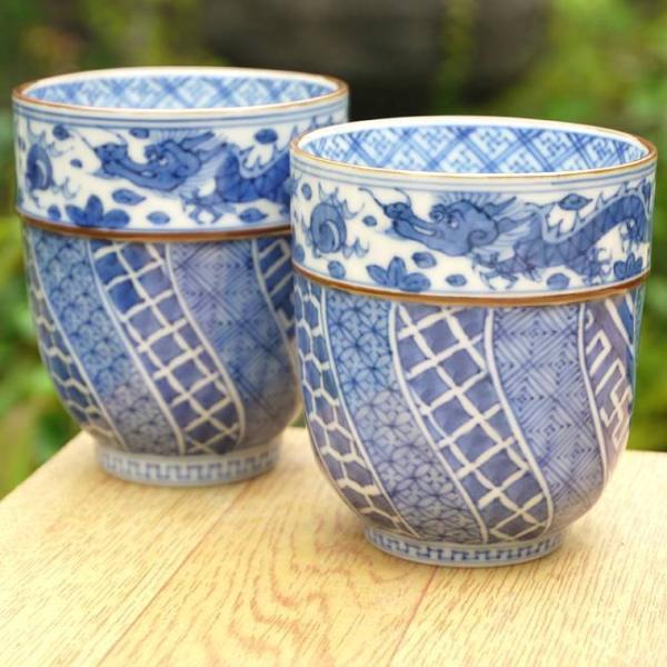 京焼 清水焼 染付祥瑞上竜文夫婦湯呑 : 松韻堂 Yahoo!店 - 通販