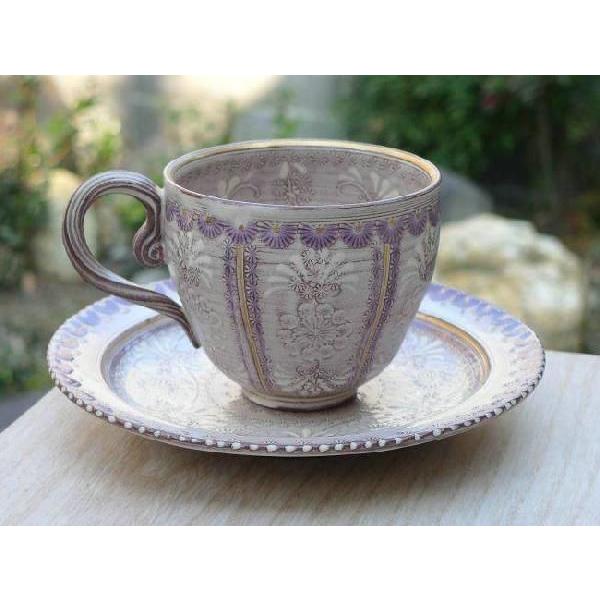 京焼 清水焼 紫彩花紋コーヒー碗皿 陶楽 : 松韻堂 Yahoo!店 - 通販