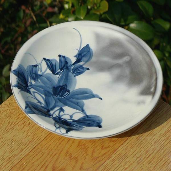 送料込み‼︎ 京焼 清水焼 「陶あん」 絵付け皿 白×菖蒲 ※小皿ではありません。 京焼 清水焼 陶あん 色絵付け 玉湯呑（白地×桜) : 陶あんYahoo