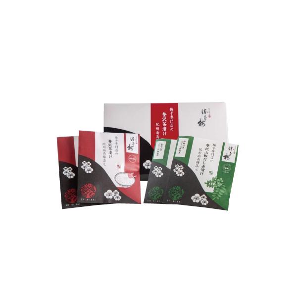 梅干専門店の 贅沢茶漬け 紀州南高梅添え梅干梅専門店の 贅沢山椒だし茶漬け 紀州南高梅添え　各2袋入り計4袋セット でのお届けとなります。ご家族でのお食事、自分へのご褒美に…ちょっと贅沢な気分になれる贅沢茶漬けです。ちょっとした手土産として...