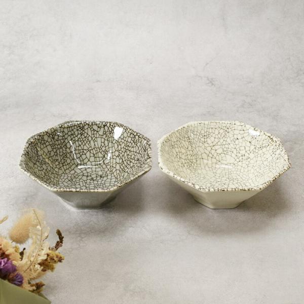 八角鉢 13.5cm 墨貫入 ボウル 鉢 お皿 皿 食器 小鉢 八角 サラダボウル 取り鉢 おかず小鉢 前菜鉢 副菜鉢 デザートボウル アイスカップ ヨーグルトボウル フルー