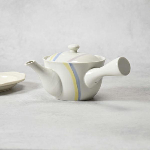 急須 230cc 色線 1〜2人用 タイ製 在庫限り 茶こし付き 茶漉し ポット 茶器 ティーポット 日本茶 お茶 ドリンクウェア きゅうす 爆買