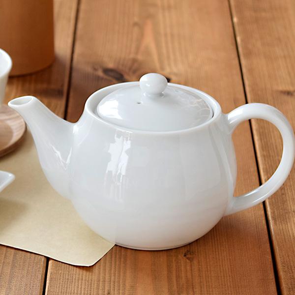 ポット急須ホワイト STUDIO BASIC 茶こし付き シンプル 白い食器 急須