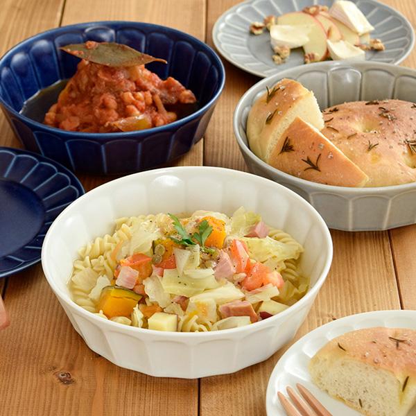 しのぎ お花のボウル 大 19cmボウル 鉢 大鉢 中鉢 カレー皿 パスタ皿