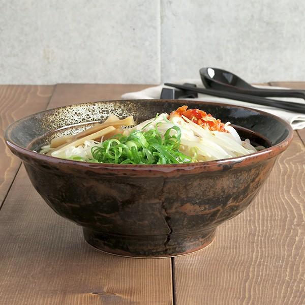 ラーメン鉢 和食器 黒 油滴結晶 石目 6.8寸ラーメン丼 丼ぶり ラーメン