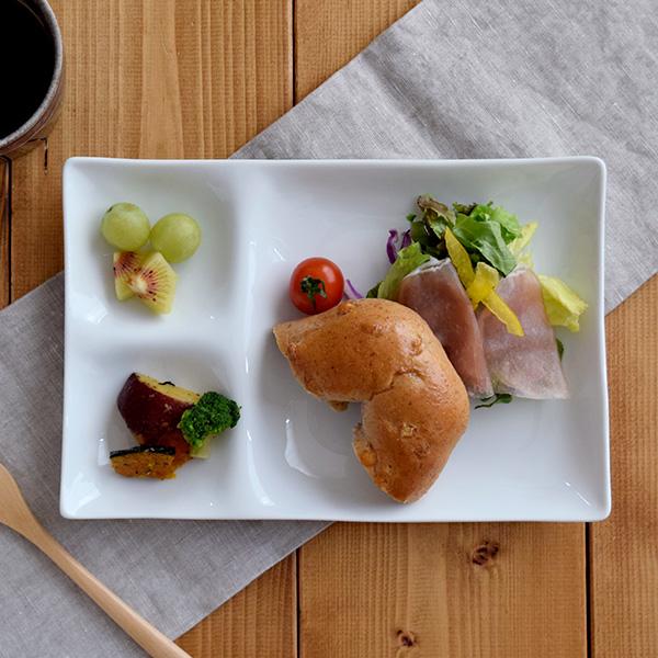 ビュッフェプレート 3つ仕切り ホワイトグッドデザイン賞 ビュッフェ皿