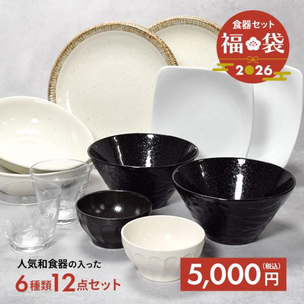 商品説明人気食器がお買い得＆送料無料の福袋セット♪6種の食器が各2点ずつ入った合計12点入り。ペア食器、食器の買い足し、買い替え、引っ越しなどにおすすめです。セット内容・大皿×2・カレー皿×2・どんぶり×2・小鉢×2・中皿×2・ガラスカップ...