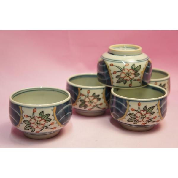 六代 佐藤走波 染錦草花文 湯呑み揃 : 食器のみつはた - 通販 - Yahoo